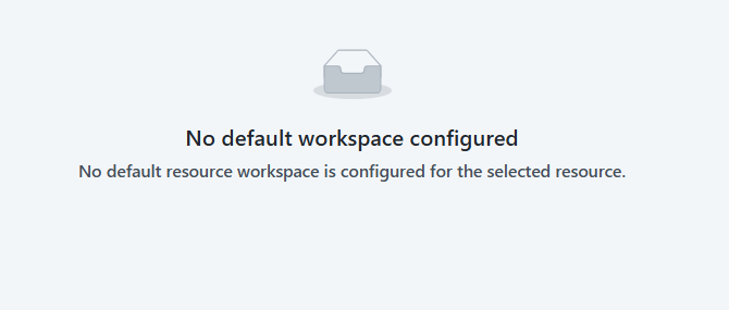 Missing default resource workspace