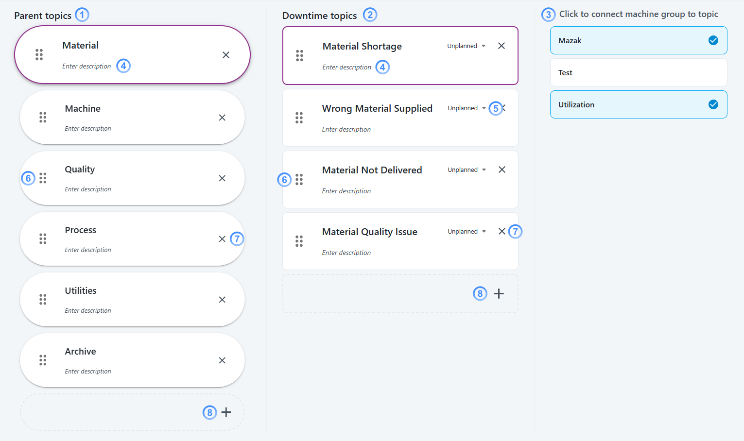 downtime settings descriptions