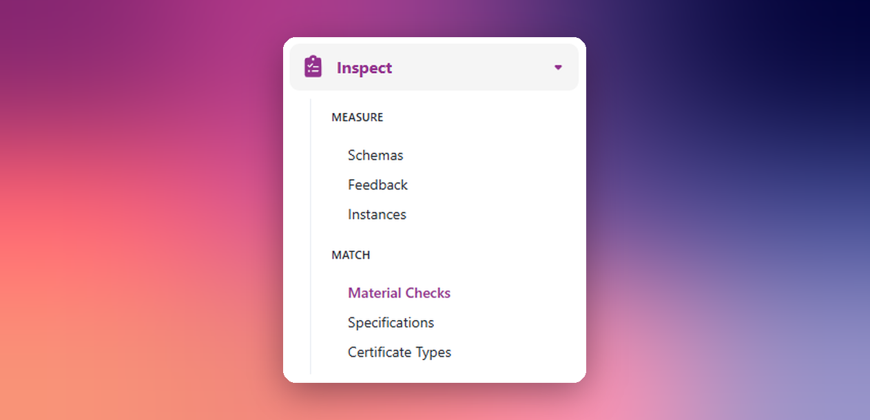 Match menu