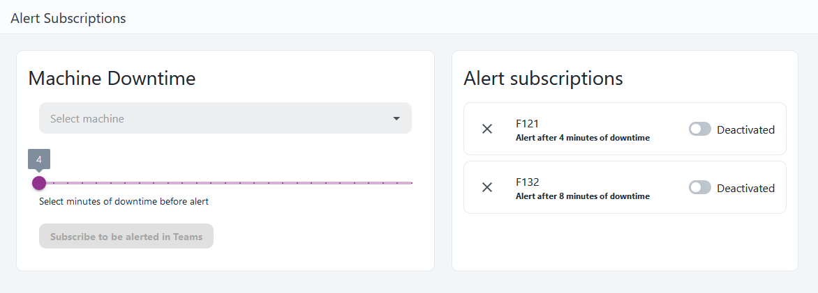 alert subscription page