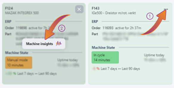 machine insights button